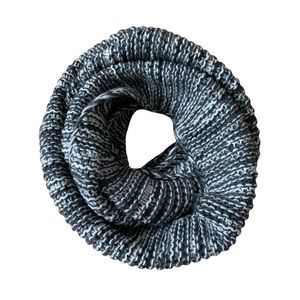 Gray and White RW&Co. Knit Infinity Scarf